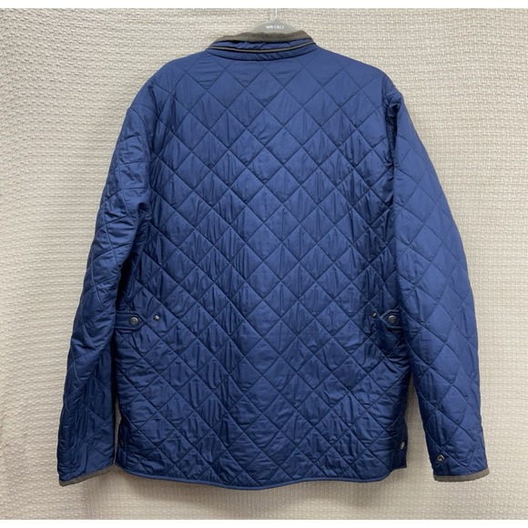 Peter Millar Crown Suffolk Coat Mens XL Blue Windproof Diamond Quilted Jacket - Picture 4 of 9